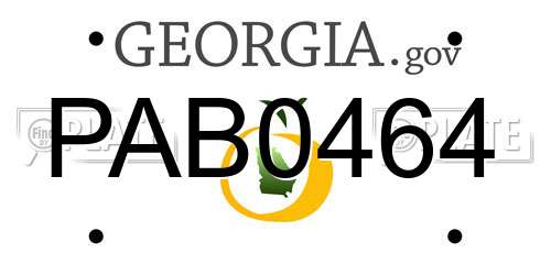 PAB0464 Georgia License Plate
