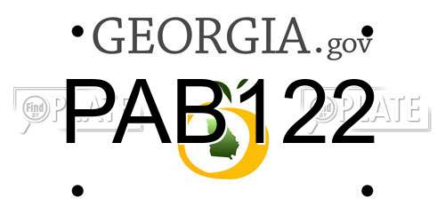 PAB122 Georgia License Plate