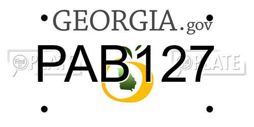 PAB127 Georgia License Plate
