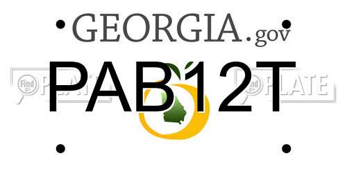 PAB12T Georgia License Plate