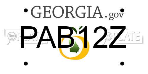 PAB12Z Georgia License Plate