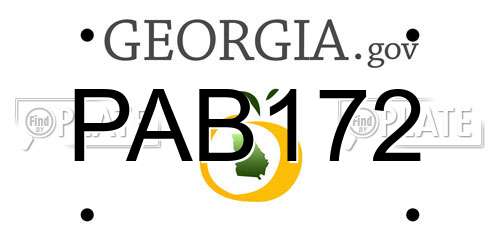 PAB172 Georgia License Plate