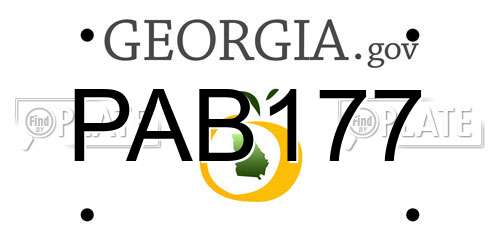 PAB177 Georgia License Plate