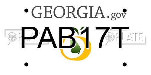 PAB17T Georgia License Plate