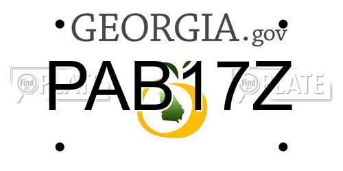 PAB17Z Georgia License Plate