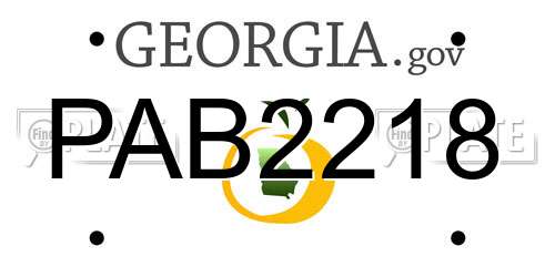 PAB2218 Georgia License Plate
