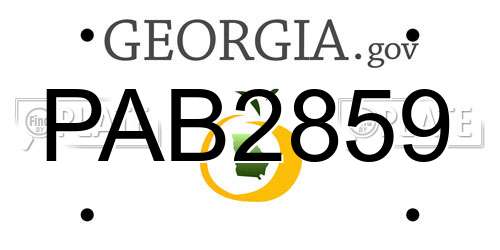 PAB2859 Georgia License Plate