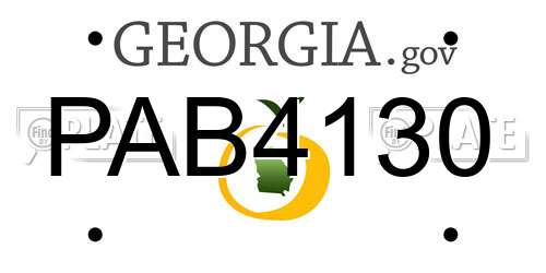 PAB4130 Georgia License Plate