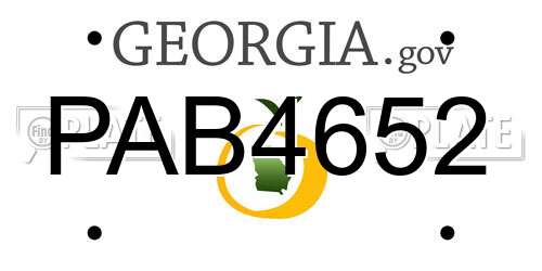 PAB4652 Georgia License Plate