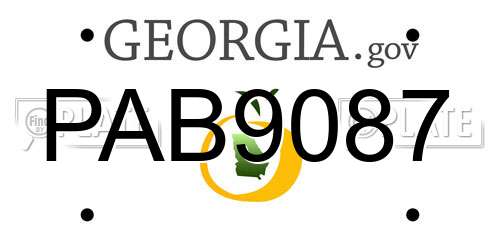 PAB9087 Georgia License Plate
