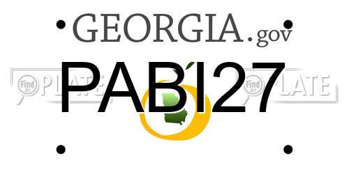 PABI27 Georgia License Plate