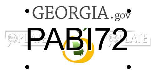 PABI72 Georgia License Plate