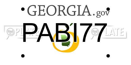 PABI77 Georgia License Plate