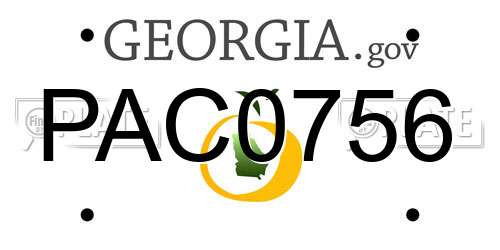 PAC0756 Georgia License Plate
