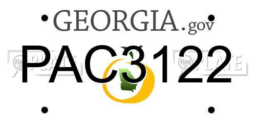 PAC3122 Georgia License Plate