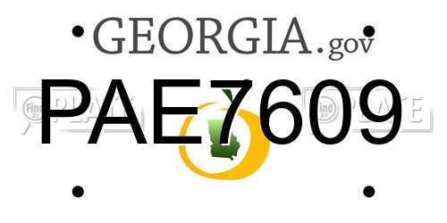 PAE7609 Georgia License Plate