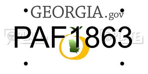 PAF1863 Georgia License Plate