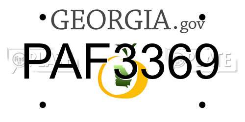 PAF3369 Georgia License Plate