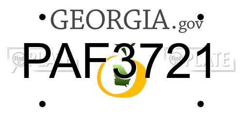 PAF3721 Georgia License Plate