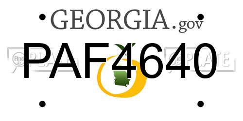 PAF4640 Georgia License Plate