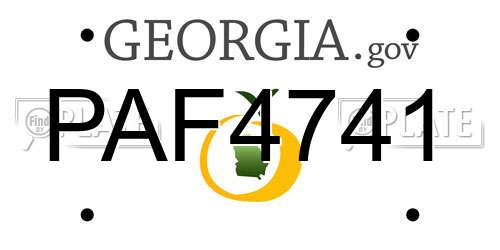 PAF4741 Georgia License Plate