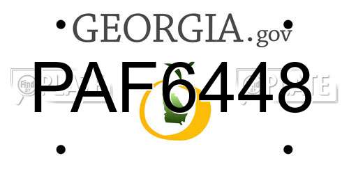 PAF6448 Georgia License Plate