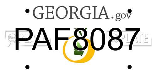 PAF8087 Georgia License Plate