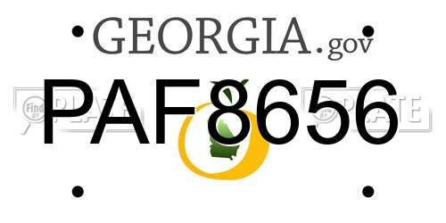 PAF8656 Georgia License Plate