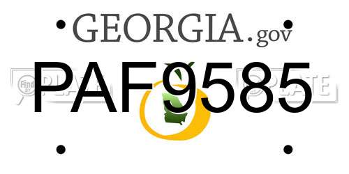 PAF9585 Georgia License Plate