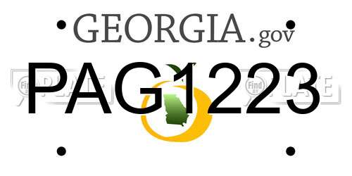 PAG1223 Georgia License Plate