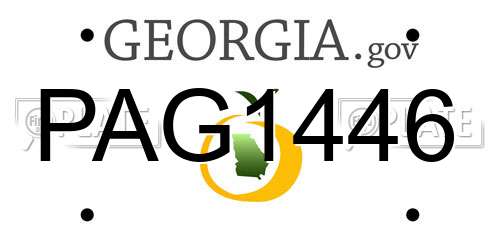 PAG1446 Georgia License Plate