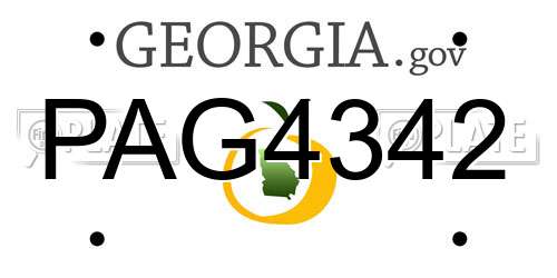 PAG4342 Georgia License Plate