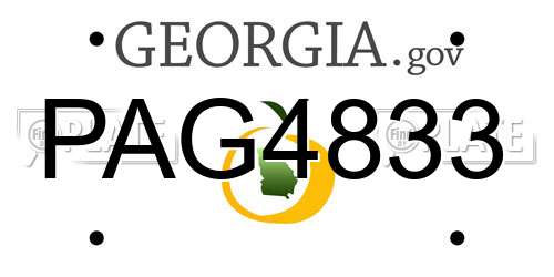 PAG4833 Georgia License Plate