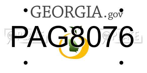PAG8076 Georgia License Plate