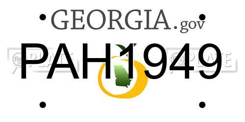 PAH1949 Georgia License Plate