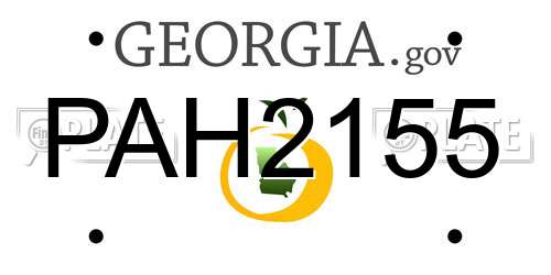 PAH2155 Georgia License Plate