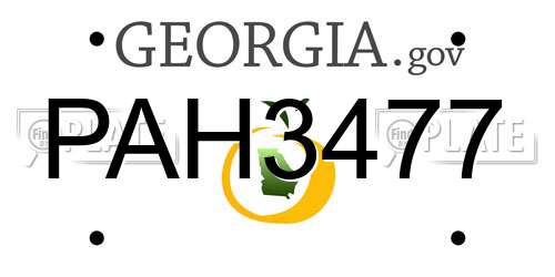 PAH3477 Georgia License Plate