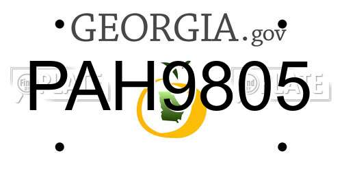 PAH9805 Georgia License Plate