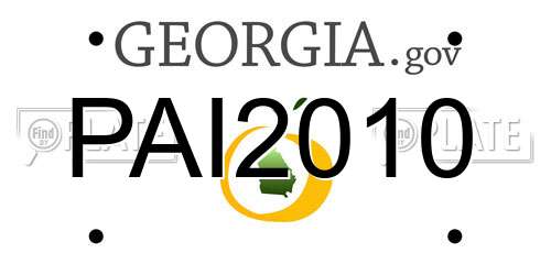 PAI2010 Georgia License Plate
