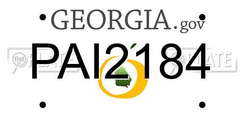 PAI2184 Georgia License Plate