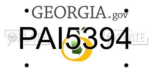PAI5394 Georgia License Plate