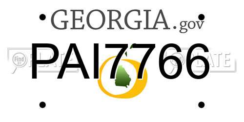 PAI7766 Georgia License Plate