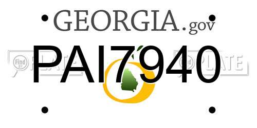 PAI7940 Georgia License Plate