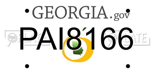 PAI8166 Georgia License Plate