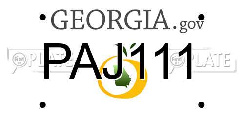 PAJ111 Georgia License Plate