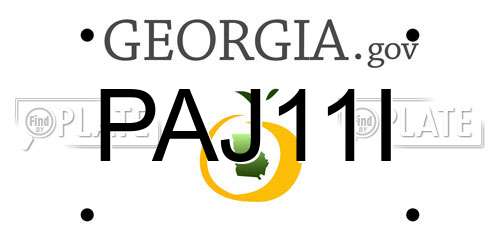 PAJ11I Georgia License Plate