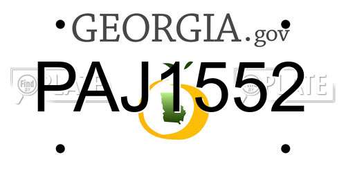 PAJ1552 Georgia License Plate