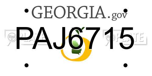 PAJ6715 Georgia License Plate