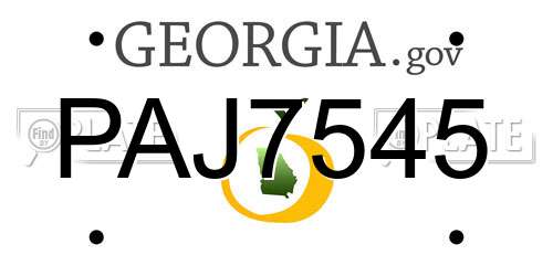 PAJ7545 Georgia License Plate