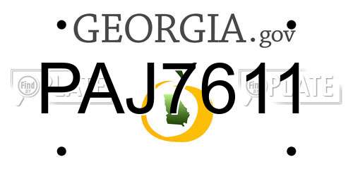 PAJ7611 Georgia License Plate